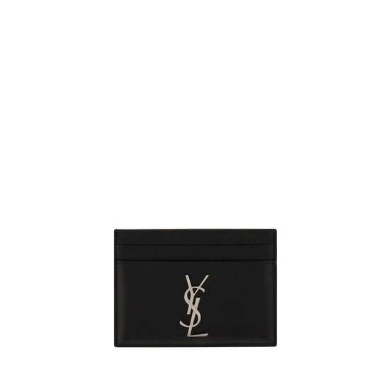 Saint Laurent Cassandre Card Black Leather Wallet