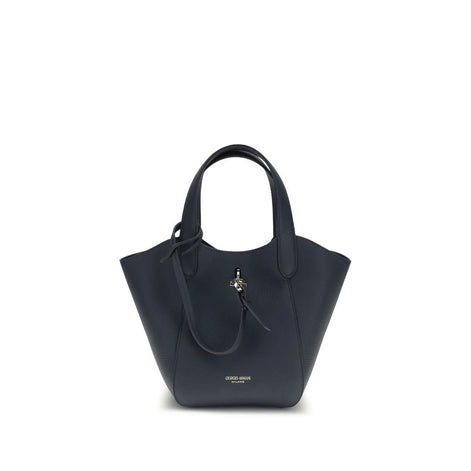 Giorgio Armani Blue Calf Leather Bos Taurus Handbag