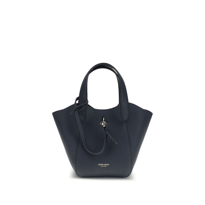 Giorgio Armani Blue Calf Leather Bos Taurus Handbag