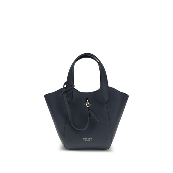 Giorgio Armani Blue Calf Leather Bos Taurus Handbag