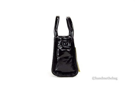 Marc Jacobs The Shiny Crinkle Micro Tote Black Leather Crossbody Bag Handbag