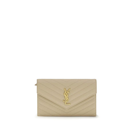 Saint Laurent Cassandre mini Beige Leather Shoulder Bag
