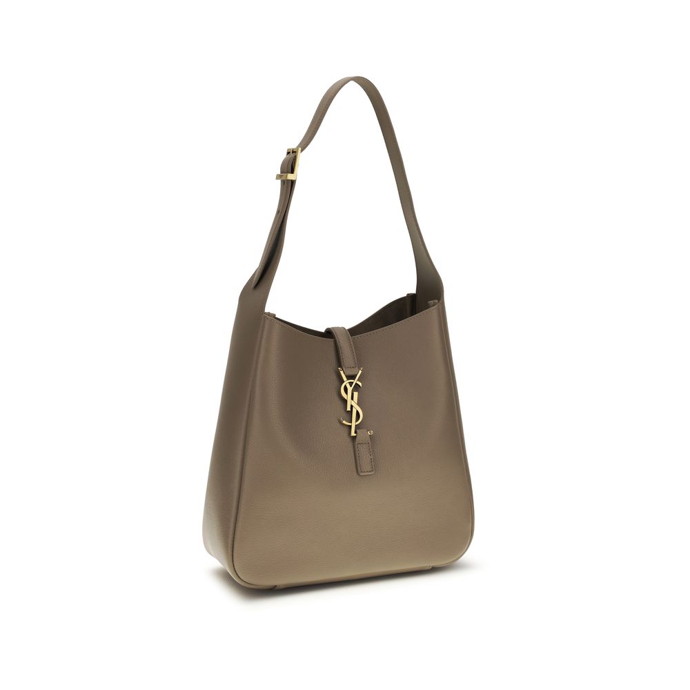 Saint Laurent Le 5 À 7 Supple small Gray Leather Shoulder Bag