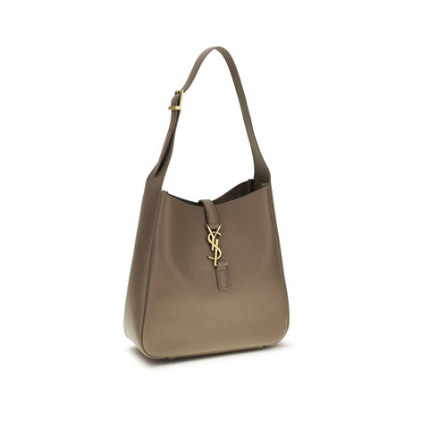 Saint Laurent Le 5 À 7 Supple small Gray Leather Shoulder Bag