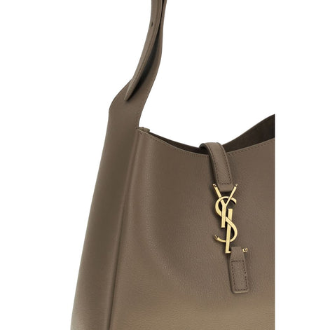 Saint Laurent Le 5 À 7 Supple small Gray Leather Shoulder Bag