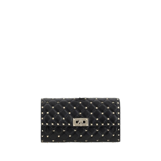 Valentino Garavani Rockstud Spike Black Leather Shoulder Bag