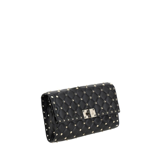 Valentino Garavani Rockstud Spike Black Leather Shoulder Bag