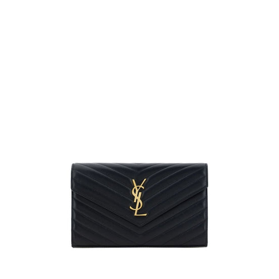 Saint Laurent Cassandre Black Leather Shoulder Bag