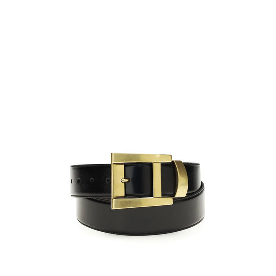 Versace Black Leather Regular Belt