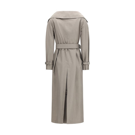 Max Mara Gray Cotton Trench Coat