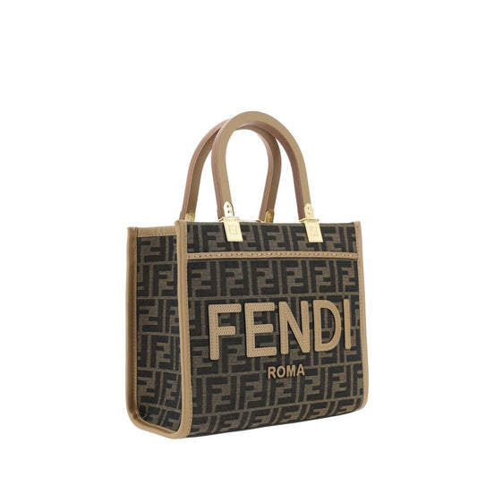 Fendi Brown Tote Fabric Shoulder Bag