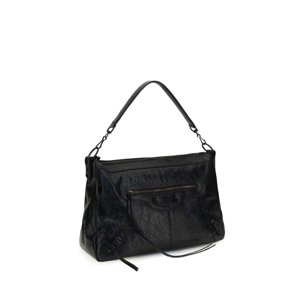 Balenciaga Le City Moto medium Black Lamb Shoulder Bag