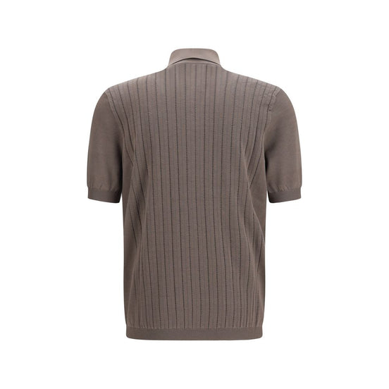 Brunello Cucinelli Brown Cotton Polo Shirt