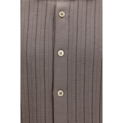 Brunello Cucinelli Brown Cotton Polo Shirt