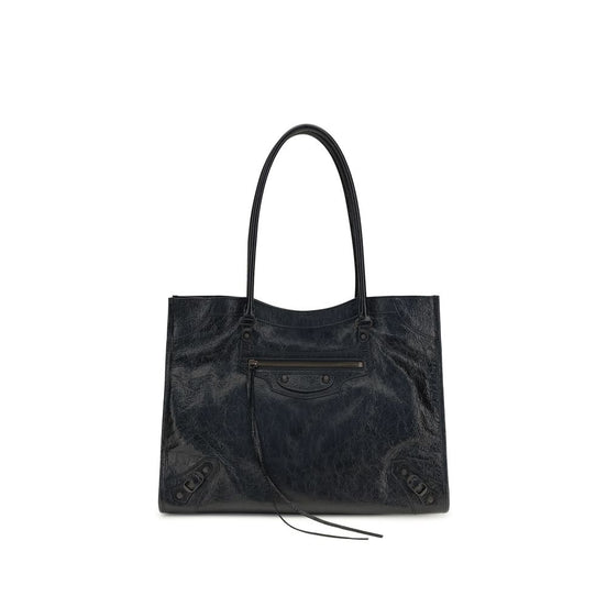 Balenciaga LeCity Tote Black Lamb Shoulder Bag