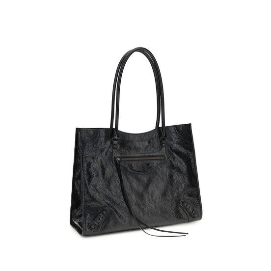 Balenciaga LeCity Tote Black Lamb Shoulder Bag