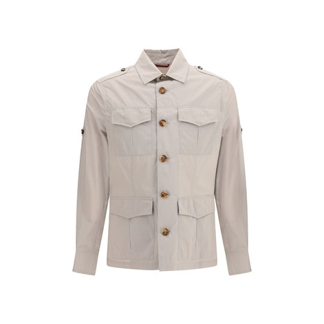 Brunello Cucinelli Beige Cotton Full-Length Jacket