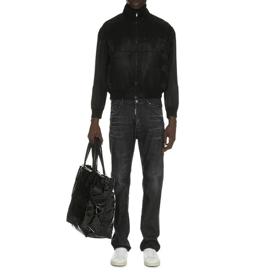 Saint Laurent Black Silk Bomber