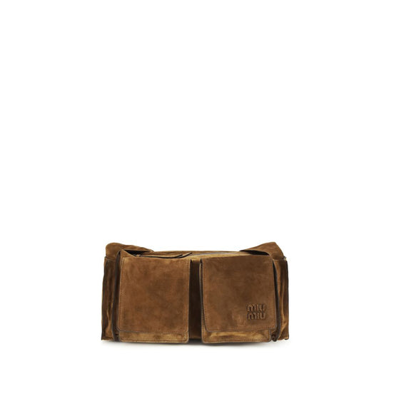Miu Miu Utilitaire suede Brown Leather Shoulder Bag