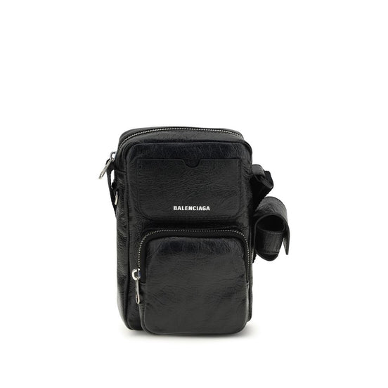 Balenciaga Superbusy Vertical Black Lamb Shoulder Bag