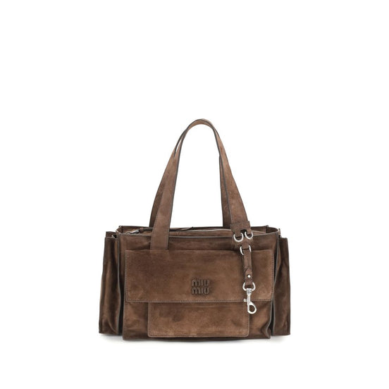 Miu Miu Utilitaire suede Shopping Brown Leather Shoulder Bag