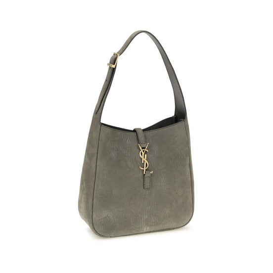 Saint Laurent Le 5 à 7 Supple small In Grained nubuck Gray Leather Shoulder Bag