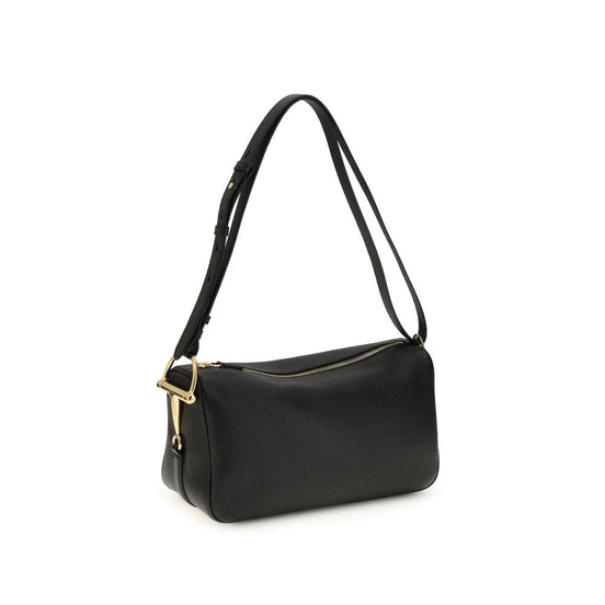 Gucci Half Horsebit Black Leather Shoulder Bag