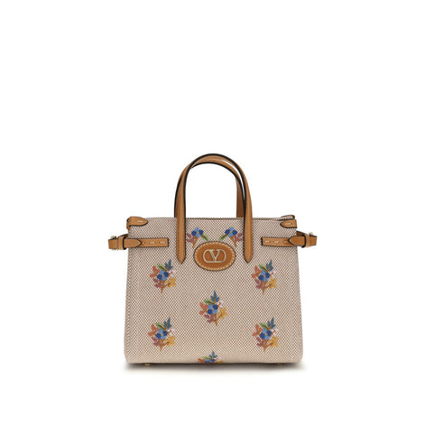Valentino Garavani Antibes small Beige Cotton Handbag