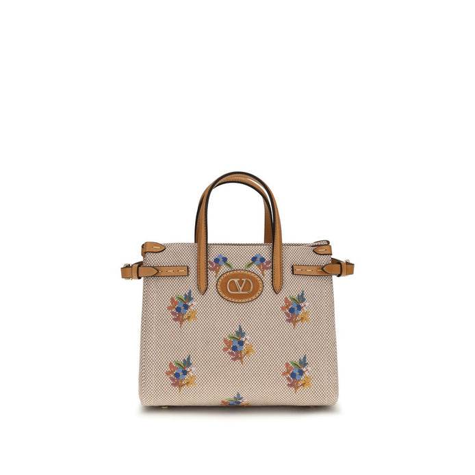 Valentino Garavani Antibes small Beige Cotton Handbag