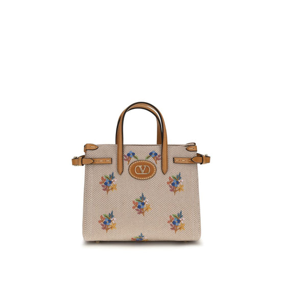 Valentino Garavani Antibes small Beige Cotton Handbag