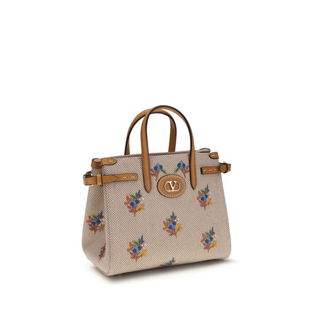 Valentino Garavani Antibes small Beige Cotton Handbag