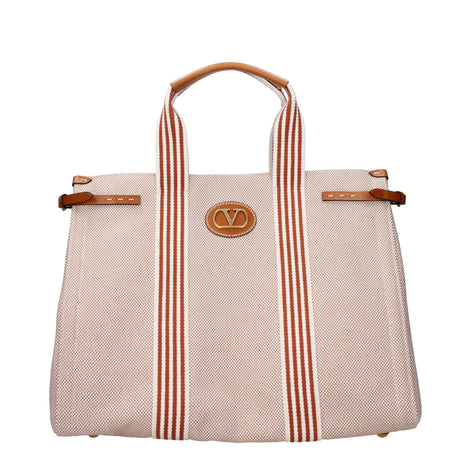 Valentino Garavani Antibes Beige Fabric Handbag