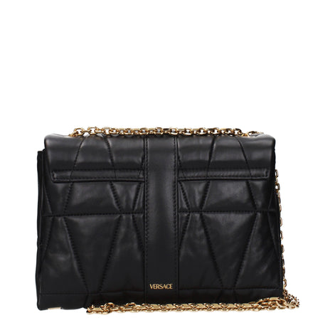 Versace Black Leather Shoulder Bag