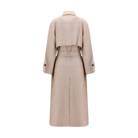 Brunello Cucinelli Multicolor Linen Trench Coat