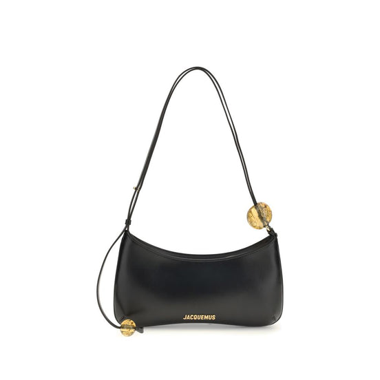 Jacquemus Bisou Perle Black Leather Shoulder Bag