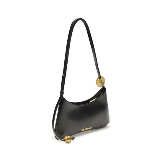 Jacquemus Bisou Perle Black Leather Shoulder Bag