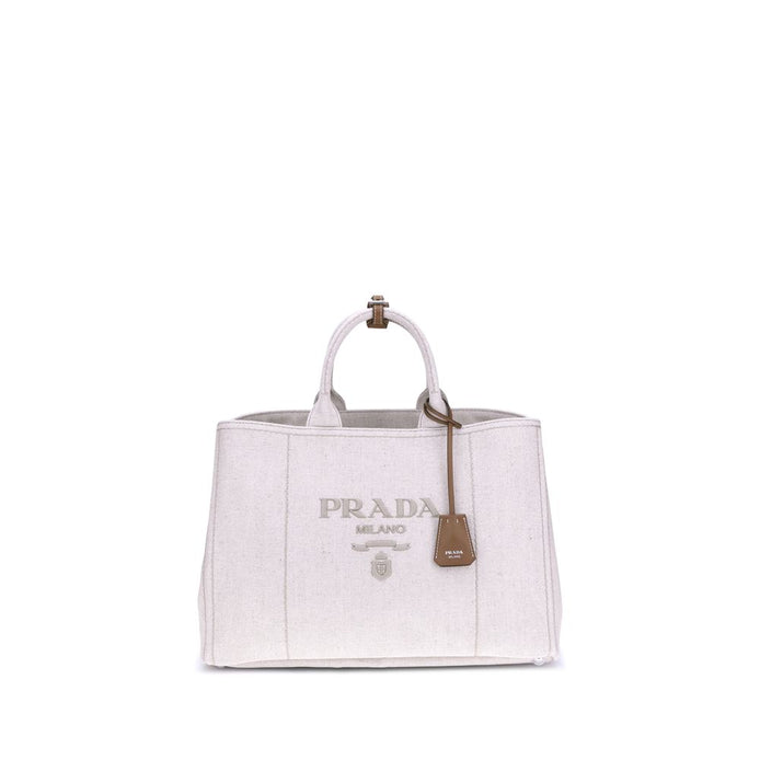 Prada Beige Cotton Shoulder Bag