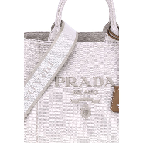 Prada Beige Cotton Shoulder Bag