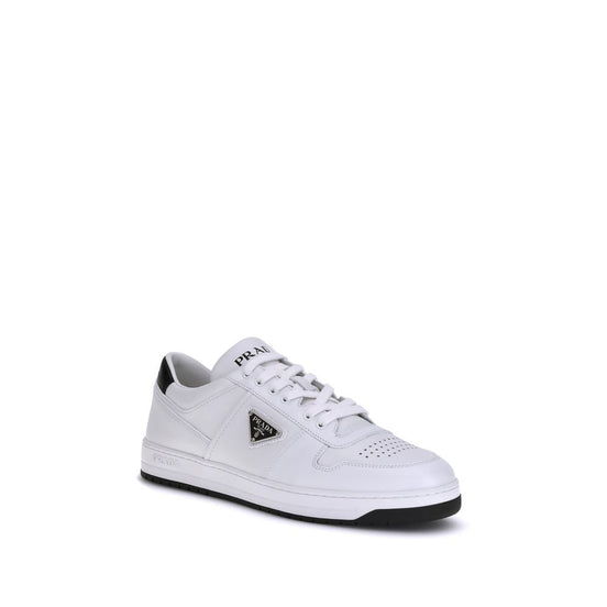 Prada White Calf Leather Bos Taurus Low Top Sneakers