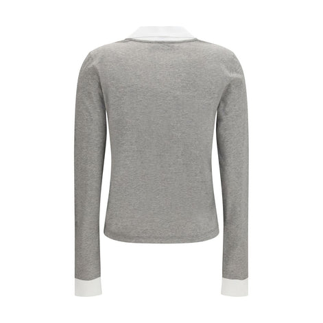 Miu Miu Gray Cotton Long Sleeve T-Shirt