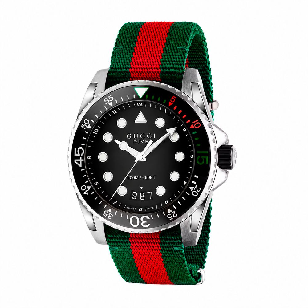 Gucci Dive Multicolor Nylon Sport Watch