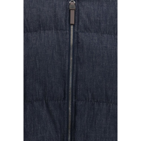 Brunello Cucinelli Blue Cotton Shell Jacket