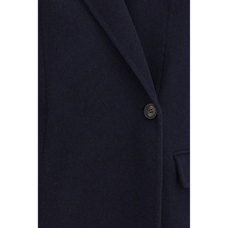 Brunello Cucinelli Blue Wool Oves Aries Full-Length Jacket
