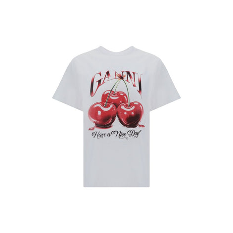 Ganni White Cotton T-Shirt