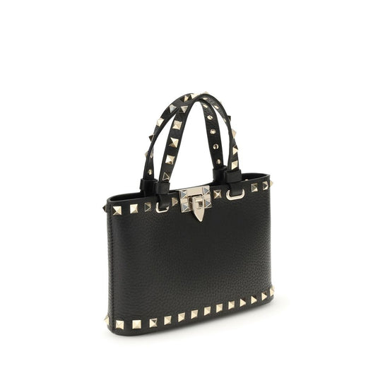 Valentino Garavani Rockstud Shopping mini Black Leather Handbag