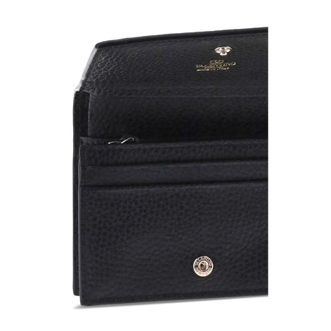 Valentino Garavani Black Calf Leather Bos Taurus Wallet
