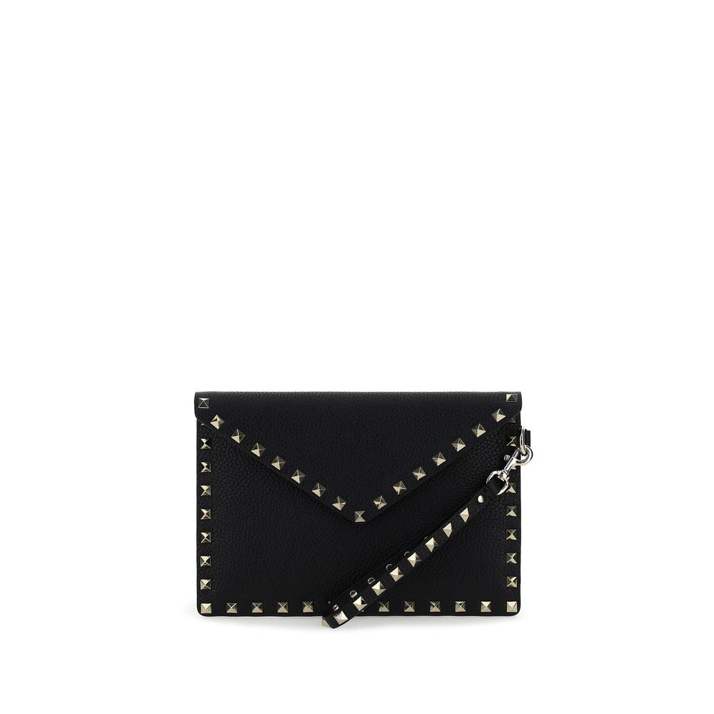 Valentino Garavani Rockstud Pouch Black Leather Wallet