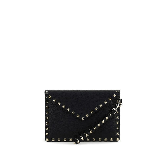 Valentino Garavani Rockstud Pouch Black Leather Wallet