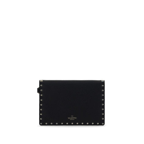 Valentino Garavani Rockstud Pouch Black Leather Wallet