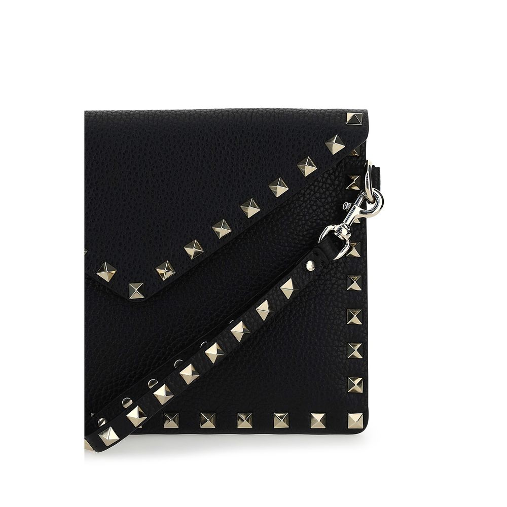 Valentino Garavani Rockstud Pouch Black Leather Wallet